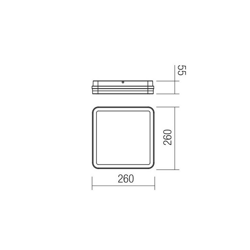 Redo 90292 - Вуличний світлодіодний стельовий світильник з датчиком ISOLA LED/24W/230V 26x26 см 3000/4000/6500K IP54 антрацит