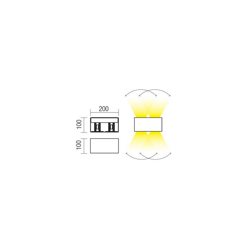 Redo 90303 - Уличный светодиодный настенный светильник VARY 4xLED/5W/230V 4000K IP54 антрацит