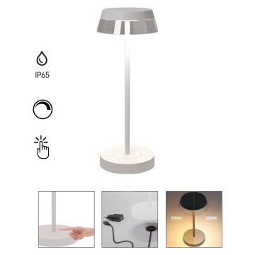 Redo 90306 - Сенсорна настільна LED лампа з регулюванням яскравості ILUNA LED/2,5W/5V 2700-3000K 3000 mAh IP65 білий