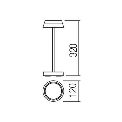 Redo 90308 - Светодиодная сенсорная настольная лампа с регулированием яркости ILUNA LED/2,5W/5V 2700-3000K 3000 mAh IP65 коричневый