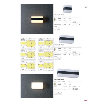 Redo 90330 - Уличный светодиодный настенный светильник KODIAK LED/12W/230V IP65 белый/черный