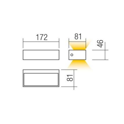 Redo 90372 - Вуличний світлодіодний настінний світильник LAMPRIS LED/9,5W/230V IP65 білий
