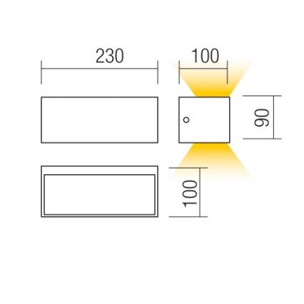 Redo 90373 - Вуличний світлодіодний настінний світильник LAMPRIS LED/13W/230V IP65 білий