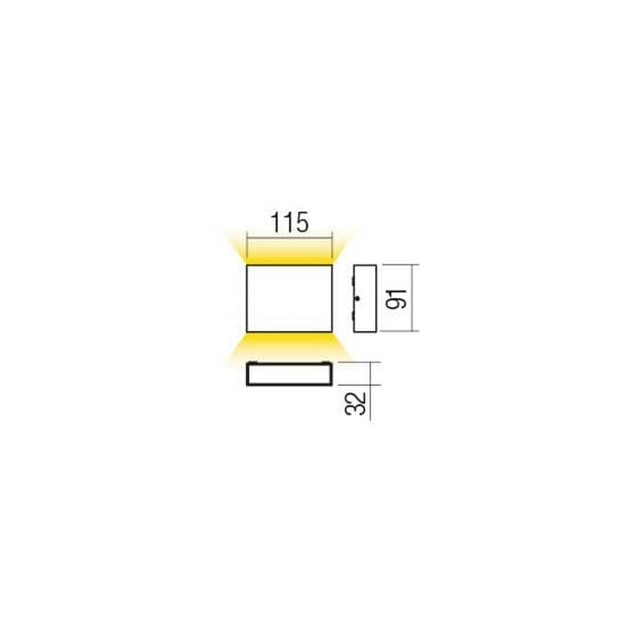 Redo 90376 - Вуличний світлодіодний настінний світильник KAMAL LED/4,4W/230V 3000K IP54 сірий