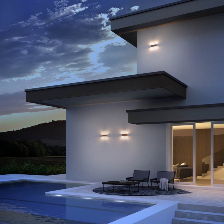 Redo 90388 - Вуличний світлодіодний настінний світильник KAMAL LED/15W/230V 3000K IP54 сірий