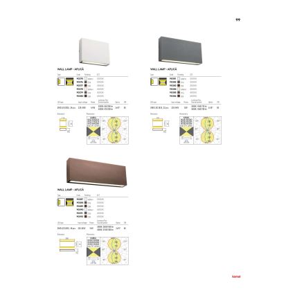 Redo 90388 - Вуличний світлодіодний настінний світильник KAMAL LED/15W/230V 3000K IP54 сірий