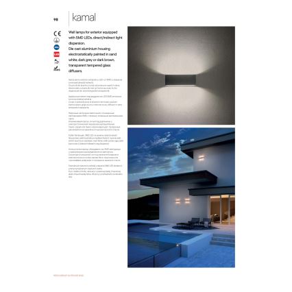 Redo 90389 - Уличный светодиодный настенный светильник KAMAL LED/15W/230V 3000K IP54 коричневый