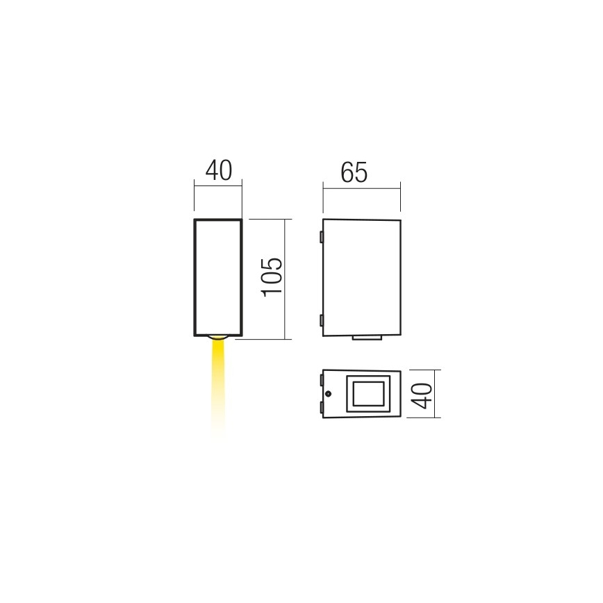 Redo 90413 - Вуличний світлодіодний настінний світильник ACE LED/3,36W/230V 3000K IP54 білий