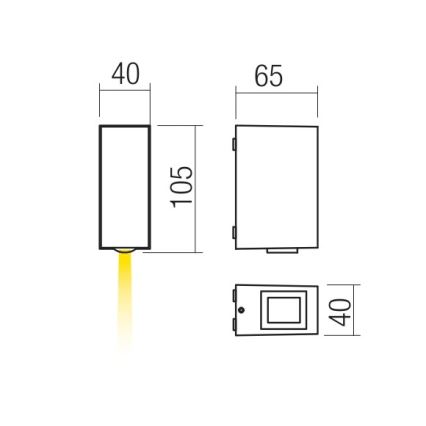 Redo 90417 - Вуличний світлодіодний настінний світильник ACE LED/3,36W/230V 3000K IP54 коричневий