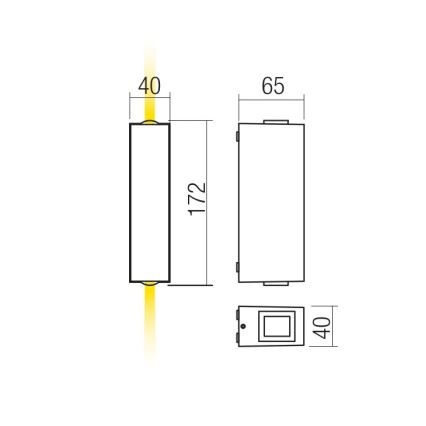 Redo 90421 - Вуличний світлодіодний настінний світильник ACE 2xLED/5,84W/230V 3000K IP54 сірий