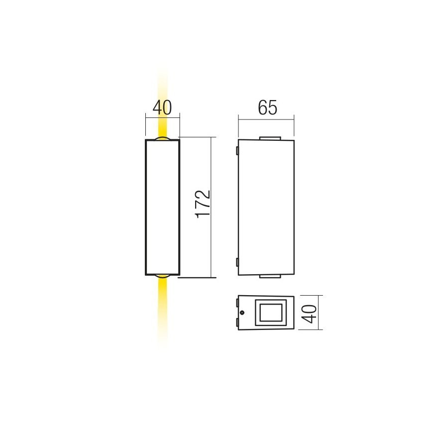Redo 90421 - Вуличний світлодіодний настінний світильник ACE 2xLED/5,84W/230V 3000K IP54 сірий