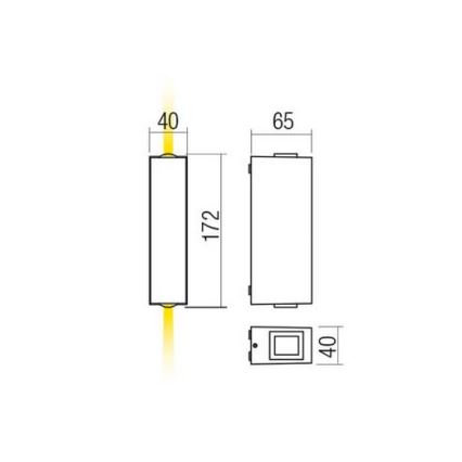 Redo 90424 - Вуличний світлодіодний настінний світильник ACE LED/5,84W/230V 4000K IP54 коричневий