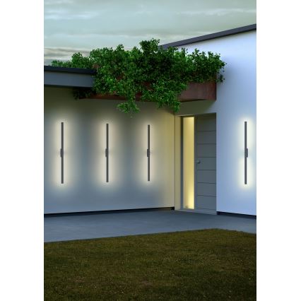Redo 90431 - Вуличний світлодіодний настінний світильник REFLEXA LED/20W/230V 3000K 124 см IP54 антрацит