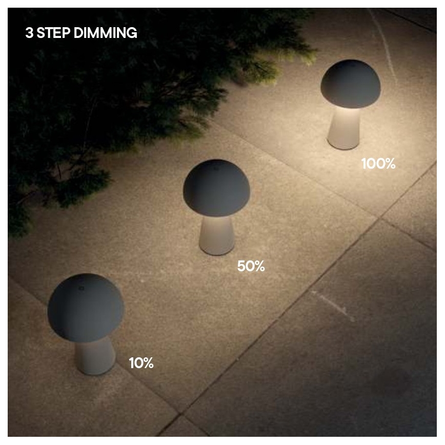 Redo 90439 - регульований сенсорний зовнішній світильник KIRA LED/4,7W/230V 2200 mAh IP44 чорний