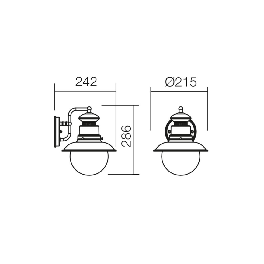Redo 9045 - Уличный настенный светильник  SCOTT 1xE27/42W/230V IP44