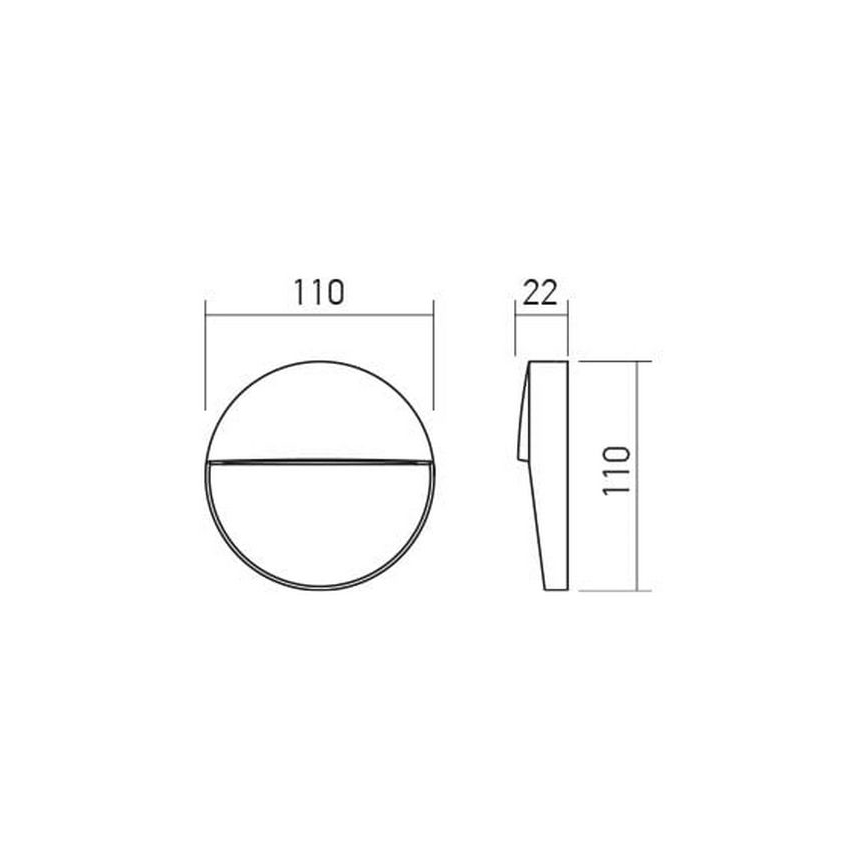 Redo 90472 - Вуличний світлодіодний настінний світильник LANDER LED/3W/230V IP54 білий