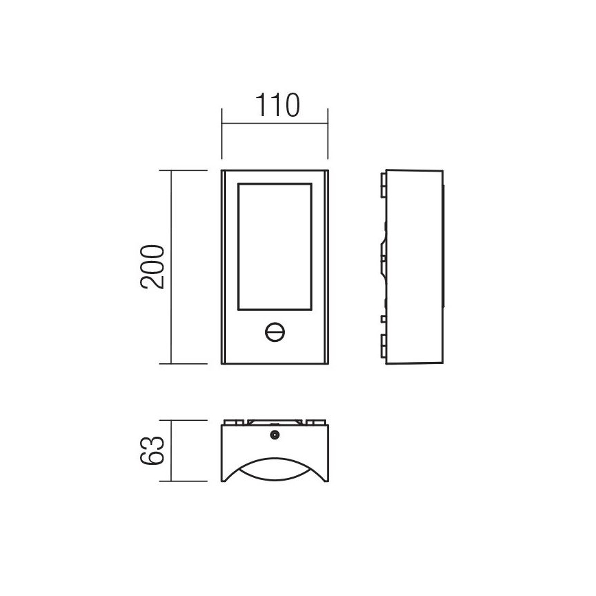 Redo 90486 - LED Вуличний настінний світильник з датчиком WARP LED/8W/230V 3000K IP44 антрацит