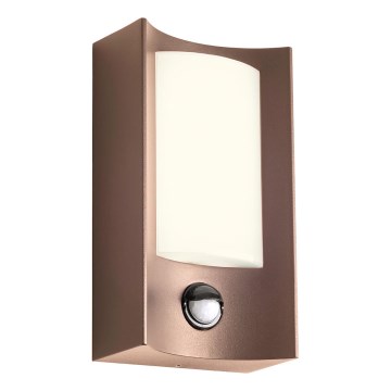 Redo 90487 - LED Вуличний настінний світильник з датчиком WARP LED/8W/230V 3000K IP44 коричневий
