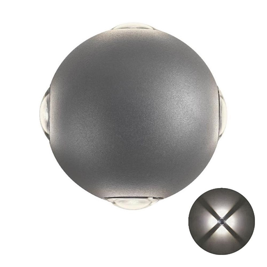 Redo 90500 - Уличный светодиодный настенный светильник MILESTONE 4xLED/3W/230V IP54 антрацит