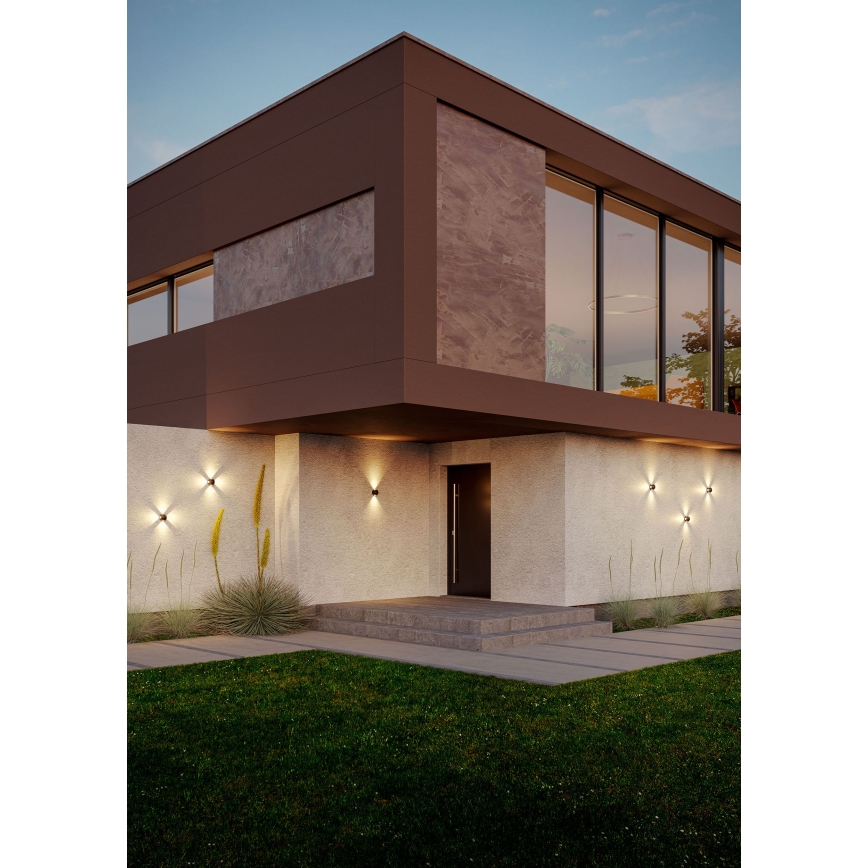 Redo 90500 - Уличный светодиодный настенный светильник MILESTONE 4xLED/3W/230V IP54 антрацит