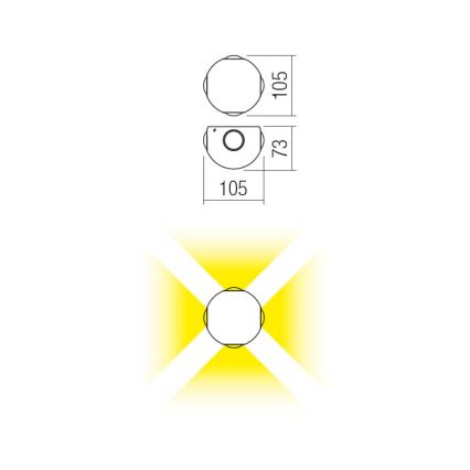 Redo 90500 - Вуличний світлодіодний настінний світильник MILESTONE 4xLED/3W/230V IP54 антрацит