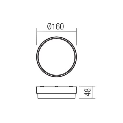 Redo 90516 - Светодиодный уличный потолочный светильник URANIA LED/10W/230V диаметр 16 см IP65 антрацит