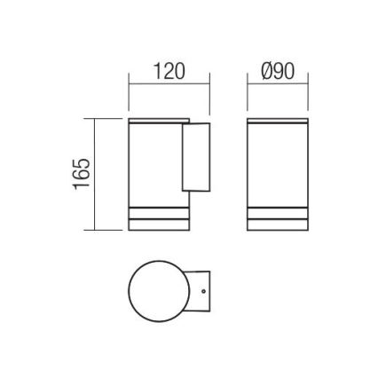 Redo 90517 - Вуличний настінний світильник CARGO 1xGU10/28W/230V IP54 антрацит