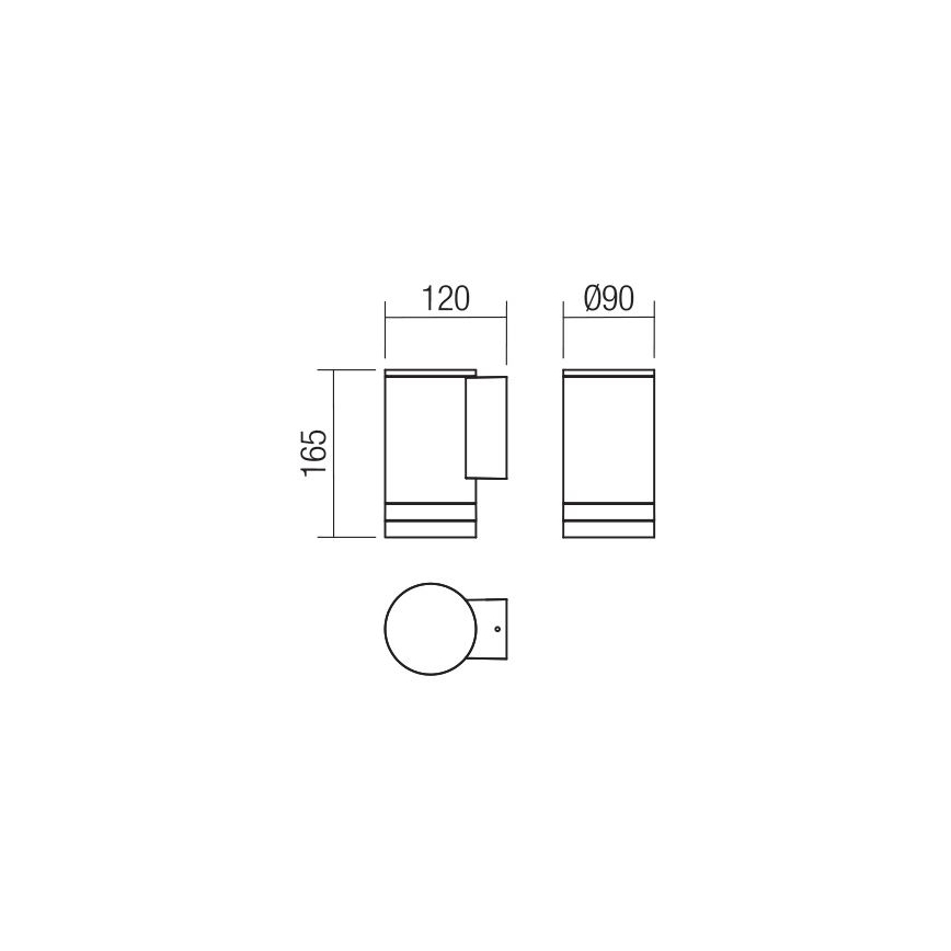 Redo 90517 - Вуличний настінний світильник CARGO 1xGU10/28W/230V IP54 антрацит