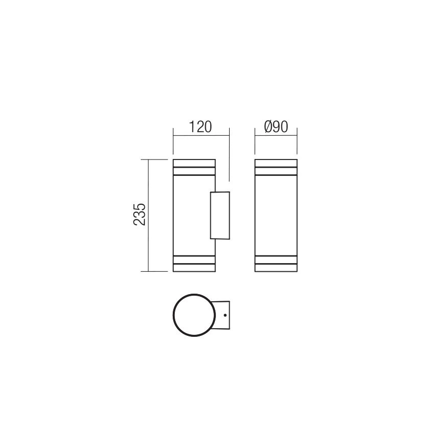 Redo 90518 - Вуличний настінний світильник CARGO 2xGU10/28W/230V IP54 антрацит