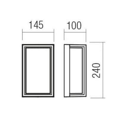 Redo 90534 - Уличный светодиодный настенный светильник QUADRIS LED/12W/230V IP54 коричневый