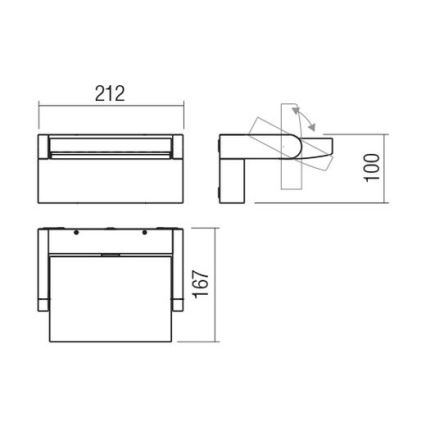 Redo 90584 - Вуличний світлодіодний настінний світильник FLIP LED/20W/230V CRI 90 3000K IP54 антрацит