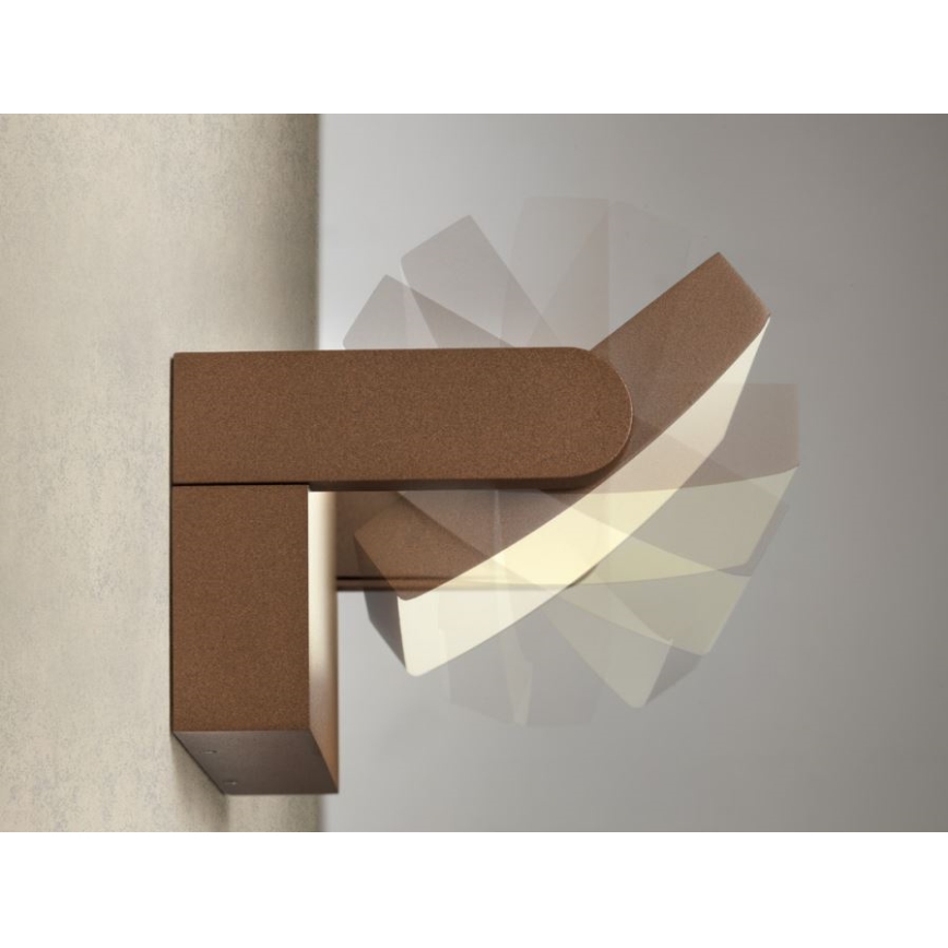 Redo 90585 - LED зовнішній настінний світильник FLIP LED/20W/230V 3000K CRI 90 IP54 коричневий