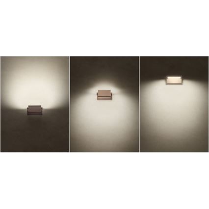 Redo 90585 - LED зовнішній настінний світильник FLIP LED/20W/230V 3000K CRI 90 IP54 коричневий