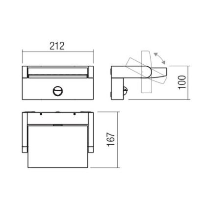 Redo 90587 - LED Зовнішній настінний світильник з датчиком FLIP LED/20W/230V 3000K CRI 90 IP54 антрацит