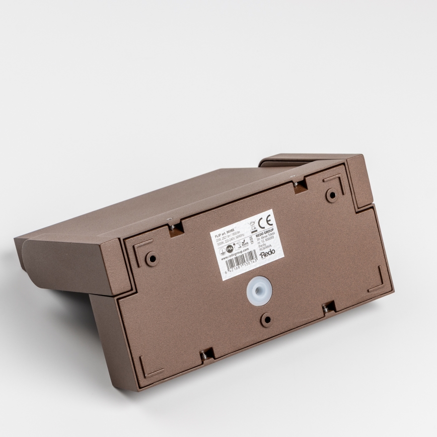 Redo 90588 - Светодиодный уличный настенный светильник с датчиком FLIP LED/20W/230V 3000K CRI 90 IP54 коричневый