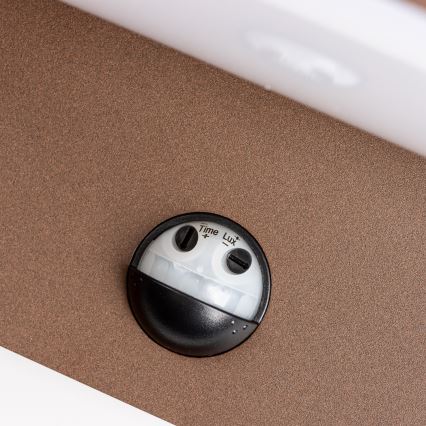 Redo 90588 - LED Вуличний настінний світильник з датчиком FLIP LED/20W/230V CRI 90 3000K IP54 коричневий