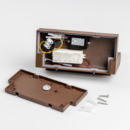 Redo 90588 - LED Вуличний настінний світильник з датчиком FLIP LED/20W/230V CRI 90 3000K IP54 коричневий