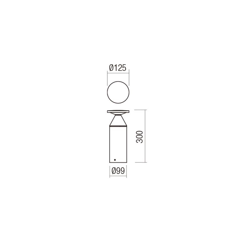Redo 90589 - LED зовнішній світильник BIRO LED/12W/230V 3000K 30 cm CRI 90 IP65 антрацит
