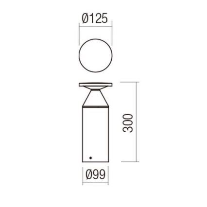 Redo 90590 - LED зовнішній світильник BIRO LED/12W/230V 3000K 30 см CRI 90 IP65 коричневий