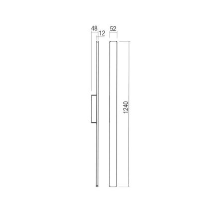 Redo 90622 - Вуличний світлодіодний настінний світильник REFLEXA LED/20W/230V 3000K 124 см IP54 коричневий