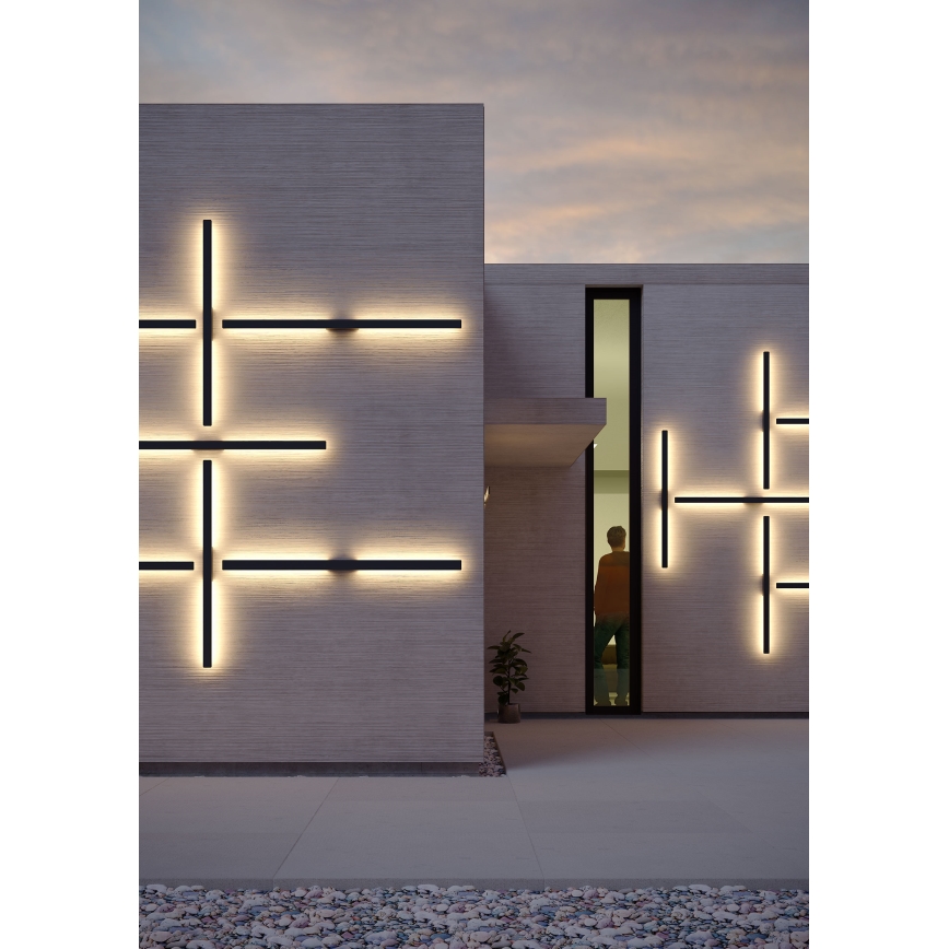 Redo 90623 - Вуличний світлодіодний настінний світильник REFLEXA LED/20W/230V 3000K 124 см IP54 чорний