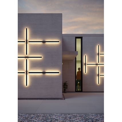 Redo 90625 - Уличный светодиодный настенный светильник REFLEXA LED/24W/230V 3000K 144 см IP54 черный