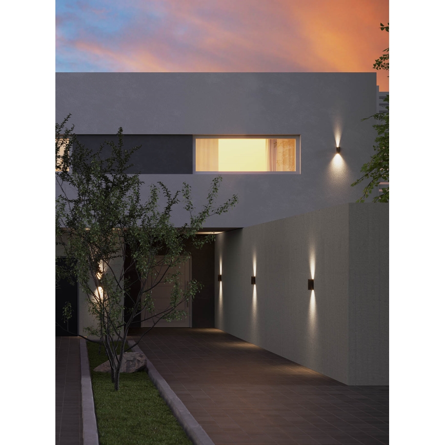 Redo 90636 - Вуличний світлодіодний настінний світильник SONNY 2xLED/5W/230V 2200/3000/4000K IP54 антрацит