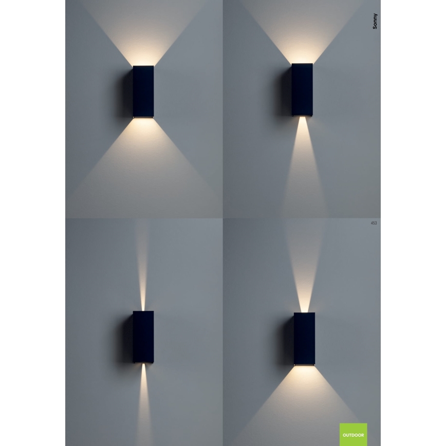 Redo 90637 - Вуличний світлодіодний настінний світильник SONNY 2xLED/5W/230V 2200/3000/4000K IP54 коричневий