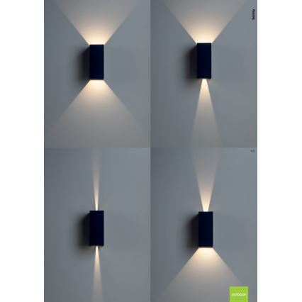 Redo 90637 - Вуличний світлодіодний настінний світильник SONNY 2xLED/5W/230V 2200/3000/4000K IP54 коричневий