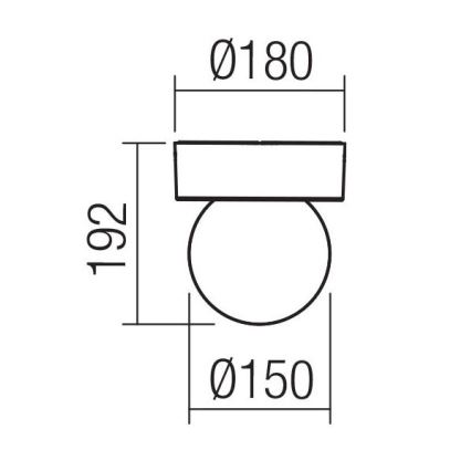 Redo 90641 - Уличный потолочный светильник BULK 1xE27/28W/230V IP44 антрацит