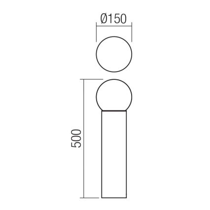 Redo 90642 - Уличная лампа BULK 1xE27/28W/230V 50 см IP44 антрацит