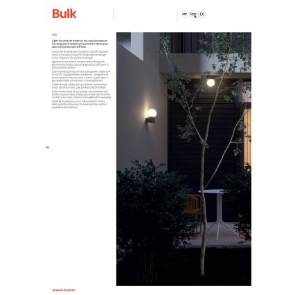 Redo 90643 - Наружный светильник BULK 1xE27/28 Вт/230 В 80 см IP44 антрацит