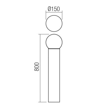 Redo 90643 - Вуличний світильник BULK, 1 x E27, 28 Вт, 230 В, 80 см, IP44, антрацит