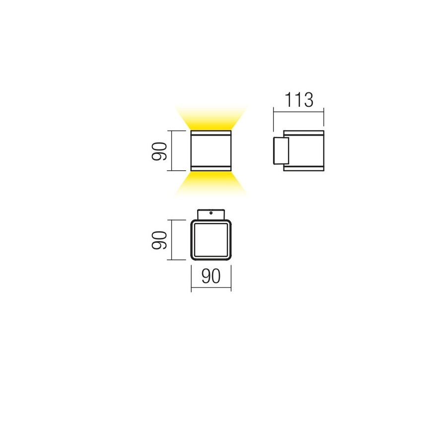 Redo 9065 - LED наружный настенный светильник BETA 2xLED/6W/230V 3000K IP54 антрацит